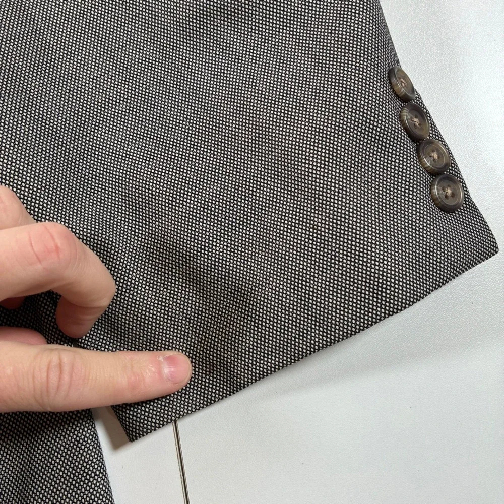 Lauren Ralph Lauren Blazer 50R Grey Micro Check 100% Wool Sport Coat